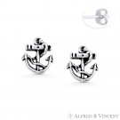 Ship Anchor & Rope .925 Sterling Silver Sailor Nautical Luck Charm Stud Earrings Ship Anchor & Rope .925 Sterling Silver Sailor Nautical Luck Charm Stud Earrings