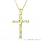 5-Stone Latin Crucifix Cross .925 Sterling Silver & 14k YG GP CZ Crystal Pendant 5-Stone Latin Crucifix Cross .925 Sterling Silver & 14k YG GP CZ Crystal Pendant