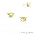 Butterfly Animal Insect Charm 14k Yellow Gold Baby Children's Tiny Stud Earrings Butterfly Animal Insect Charm 14k Yellow Gold Baby Children's Tiny Stud Earrings