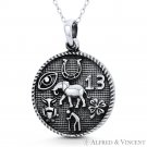 Elephant Horseshoe Clover 13 Man Owl All-Seeing Eye .925 Sterling Silver Pendant Elephant Horseshoe Clover 13 Man Owl All-Seeing Eye .925 Sterling Silver Pendant