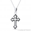 St. Thomas Botonee Budded Cathedral Cross .925 Sterling Silver Christian Pendant St. Thomas Botonee Budded Cathedral Cross .925 Sterling Silver Christian Pendant