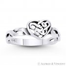 Heart & Celtic Knot Irish Love Charm Oxidized .925 Sterling Silver Promise Ring Heart & Celtic Knot Irish Love Charm Oxidized .925 Sterling Silver Promise Ring