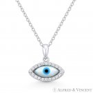 Evil Eye Mother-of-Pearl Turkish Luck Charm 925 Sterling Silver Necklace Pendant Evil Eye Mother-of-Pearl Turkish Luck Charm 925 Sterling Silver Necklace Pendant