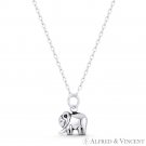Tiny Baby Elephant Oxidized 925 Sterling Silver Lightweight Animal Charm Pendant Tiny Baby Elephant Oxidized 925 Sterling Silver Lightweight Animal Charm Pendant