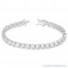 Round Cut Cubic Zirconia CZ Crystal 6mm Tennis Bracelet in .925 Sterling Silver