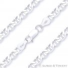Solid 4.3mm Marina Mariner .925 Italy Sterling Silver Link Italian Chain Anklet Solid 4.3mm Marina Mariner .925 Italy Sterling Silver Link Italian Chain Anklet