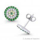 Evil Eye Luck Charm Green W&Y CZ Crystal .925 Sterling Silver 9mm Stud Earrings Evil Eye Luck Charm Green W&Y CZ Crystal .925 Sterling Silver 9mm Stud Earrings