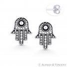 Hamsa Hand Evil Eye Luck Jewish Kabbalah Charm Stud Earrings 925 Sterling Silver Hamsa Hand Evil Eye Luck Jewish Kabbalah Charm Stud Earrings 925 Sterling Silver