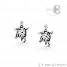 Swimming Baby Turtle Sea Life Animal Charm Stud Earrings in .925 Sterling Silver Swimming Baby Turtle Sea Life Animal Charm Stud Earrings in .925 Sterling Silver
