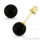3mm-8mm Black Onyx Ball Studs 14k 14kt Yellow Gold Screwback-Bell Stud Earrings 3mm-8mm Black Onyx Ball Studs 14k 14kt Yellow Gold Screwback-Bell Stud Earrings