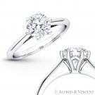 Forever Classic Round Moissanite 6Pr Solitaire Engagement Ring in 14k White Gold Forever Classic Round Moissanite 6Pr Solitaire Engagement Ring in 14k White Gold