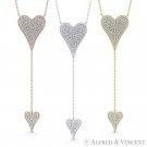 Double Heart Pendant CZ Crystal Love Charm Long Necklace in .925 Sterling Silver Double Heart Pendant CZ Crystal Love Charm Long Necklace in .925 Sterling Silver