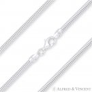 2.4mm (G240) Flexible Snake Link .925 Italy Sterling Silver Italian Chain Anklet