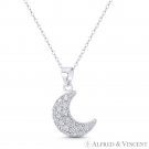 Crescent Quarter Moon .925 Sterling Silver Astrological Celestial Charm Pendant Crescent Quarter Moon .925 Sterling Silver Astrological Celestial Charm Pendant