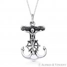 Anchor & Helm St. Clement's Mariner's Cross 925 Sterling Silver Necklace Pendant