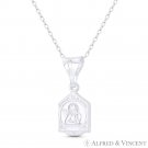 Winged Cherub Guardian Angel .925 Sterling Silver 24x11mm Baby Baptismal Pendant