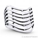 4mm to 19mm Multi Row Wide-Design Chunky V-Ring in Oxidized .925 Sterling Silver