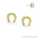 7x7mm Horseshoe Luck Charm "U"-Shaped Push-Back Stud Earrings in 14k Yellow Gold 7x7mm Horseshoe Luck Charm "U"-Shaped Push-Back Stud Earrings in 14k Yellow Gold