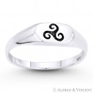 Celtic Triskelion / Triskele Triple Spiral Charm Solid .925 Sterling Silver Ring Celtic Triskelion / Triskele Triple Spiral Charm Solid .925 Sterling Silver Ring