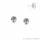 Tree-of-Life Etz Chaim Jewish Charm Oxidized .925 Sterling Silver Stud Earrings Tree-of-Life Etz Chaim Jewish Charm Oxidized .925 Sterling Silver Stud Earrings