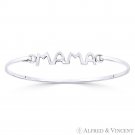 "Mama" Word Script Motherhood Charm Cuff Bangle Bracelet in .925 Sterling Silver "Mama" Word Script Motherhood Charm Cuff Bangle Bracelet in .925 Sterling Silver