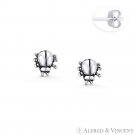 Baby Bug / Tick Insect Animal Charm Oxidized .925 Sterling Silver Stud Earrings Baby Bug / Tick Insect Animal Charm Oxidized .925 Sterling Silver Stud Earrings