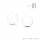 8mm Flat Round Circle Disc Solid .925 Sterling Silver Stud Earrings w Push-Backs 8mm Flat Round Circle Disc Solid .925 Sterling Silver Stud Earrings w Push-Backs
