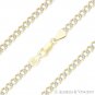 3.7mm Curb Cuban Link .925 Sterling Silver w/ 14k Yellow Gold Italy Chain Anklet