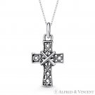 Gothic Latin & St. Andrew's Cross Oxidized .925 Sterling Silver Necklace Pendant Gothic Latin & St. Andrew's Cross Oxidized .925 Sterling Silver Necklace Pendant