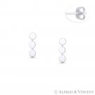 Triple-Circle 9x3mm Stud Earrings w/ Push-Back Posts .925 Sterling Silver Studs Triple-Circle 9x3mm Stud Earrings w/ Push-Back Posts .925 Sterling Silver Studs