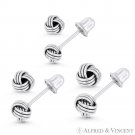 Love Knot Charm 4.5mm, 5mm, or 5.5mm Screwback Stud Earrings in 14k White Gold Love Knot Charm 4.5mm, 5mm, or 5.5mm Screwback Stud Earrings in 14k White Gold
