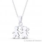 Baby Boy & Girl Motherhood Celebration 22mmx18mm Pendant in .925 Sterling Silver