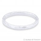 2.2mm Hammered-Finish Stackable Fashion Ring / Band in Solid 925 Sterling Silver