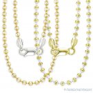 2.8mm Diamond-Cut Ball Bead Link Italy .925 Silver 14k GP Italian Chain Necklace 2.8mm Diamond-Cut Ball Bead Link Italy .925 Silver 14k GP Italian Chain Necklace