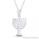 Menorah Menora Jewish Judaica Hannukah Charm Hollow .925 Sterling Silver Pendant Menorah Menora Jewish Judaica Hannukah Charm Hollow .925 Sterling Silver Pendant