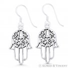 Hamsa Hand Evil Eye Luck Charm Jewish Fatima .925 Sterling Silver Hook Earrings Hamsa Hand Evil Eye Luck Charm Jewish Fatima .925 Sterling Silver Hook Earrings