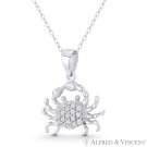 Crab Cancer Zodiac Sign CZ Crystal Pave 925 Sterling Silver Boho Sealife Pendant Crab Cancer Zodiac Sign CZ Crystal Pave 925 Sterling Silver Boho Sealife Pendant
