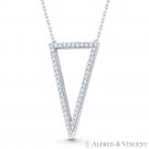 Reverse Open-Triangle Charm CZ Crystal Pave 925 Sterling Silver Necklace Pendant Reverse Open-Triangle Charm CZ Crystal Pave 925 Sterling Silver Necklace Pendant