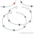 Evil Eye Turkish Nazar Greek 4mm Luck Charm 14k White Gold Baby / Child Bracelet Evil Eye Turkish Nazar Greek 4mm Luck Charm 14k White Gold Baby / Child Bracelet