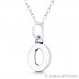 Tiny Number "0" Zero 16x8mm Charm Pendant in Oxidized Solid .925 Sterling Silver