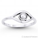 Evil Eye Turkish Nazar Greek Luck Charm Oxidized 925 Sterling Silver Rustic Ring