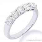 Forever ONE D-E-F Round Cut Moissanite 14k White Gold 5-Stone Band Wedding Ring Forever ONE D-E-F Round Cut Moissanite 14k White Gold 5-Stone Band Wedding Ring