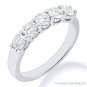 Forever ONE D-E-F Round Cut Moissanite 14k White Gold 5-Stone Band Wedding Ring