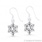 Spider Web Goth Arachnid Charm Solid 925 Sterling Silver Dangling Hook Earrings Spider Web Goth Arachnid Charm Solid 925 Sterling Silver Dangling Hook Earrings
