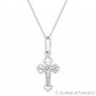 Baby Botonée Cross Jesus Pendant Christian Crucifix Necklace in Sterling Silver Baby Botonée Cross Jesus Pendant Christian Crucifix Necklace in Sterling Silver