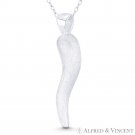 Italian Horn Corno Evil Eye Luck Charm .925 Sterling Silver 38mm (1.5in) Pendant Italian Horn Corno Evil Eye Luck Charm .925 Sterling Silver 38mm (1.5in) Pendant
