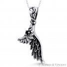 Guardian Angel / Eagle Wing Double-Feather Oxidized .925 Sterling Silver Pendant Guardian Angel / Eagle Wing Double-Feather Oxidized .925 Sterling Silver Pendant