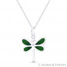 Dragonfly Insect Animal Enamel Charm Italy .925 Sterling Silver 23x18mm Pendant Dragonfly Insect Animal Enamel Charm Italy .925 Sterling Silver 23x18mm Pendant