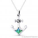 Ship's Anchor Sailor Nautical Charm Mother of Pearl .925 Sterling Silver Pendant Ship's Anchor Sailor Nautical Charm Mother of Pearl .925 Sterling Silver Pendant