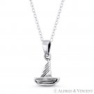 Longbow Yacht Sail Boat .925 Sterling Silver Seafarer's Nautical Sailing Pendant Longbow Yacht Sail Boat .925 Sterling Silver Seafarer's Nautical Sailing Pendant